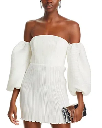 L'idée L'idee Sirene Mini Dress In Blanc Crepe