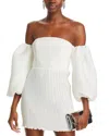L'idée Women's Art Deco Minidress In Blanc Crepe