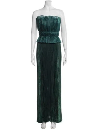 Pre-owned L'idée Strapless Long Dress In Green