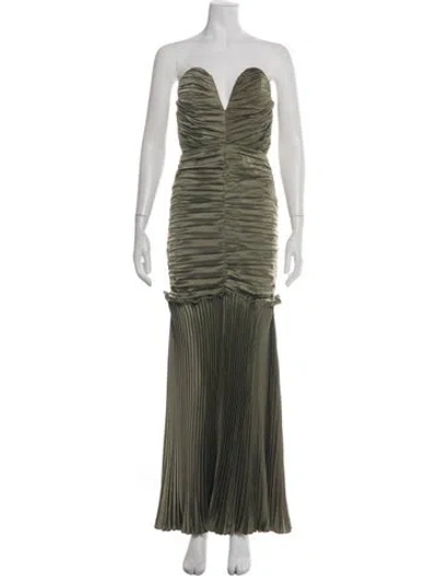 Pre-owned L'idée Strapless Long Dress In Green