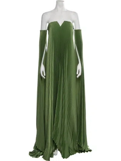 Pre-owned L'idée Strapless Long Dress In Green