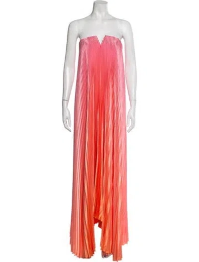 Pre-owned L'idée Strapless Long Dress In Orange