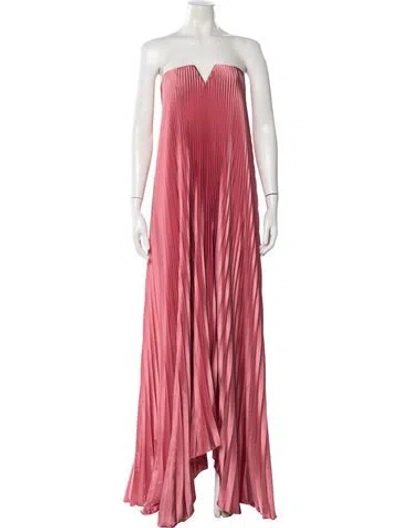 Pre-owned L'idée Strapless Long Dress In Pink