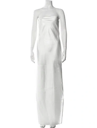 Pre-owned L'idée Strapless Long Dress W/ Tags In White