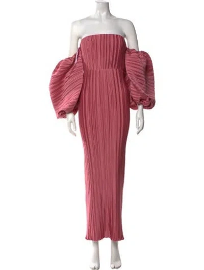 Pre-owned L'idée Striped Long Dress In Pink