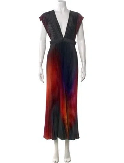 Pre-owned L'idée Striped Long Dress In Red