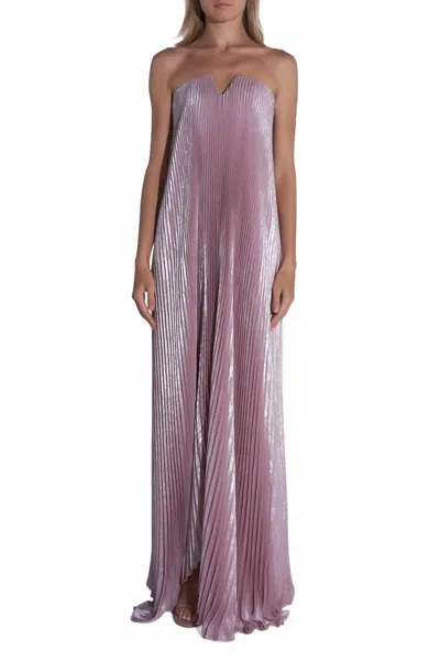 L'idée Tie Gown In Dusty Shimmer In Pink