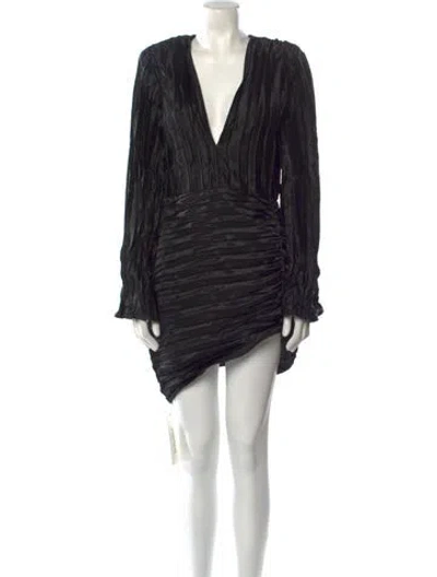 Pre-owned L'idée V-neck Mini Dress In Black