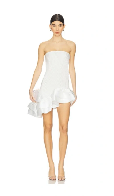 L'idée Volant Mini Dress In Bridal Ivory