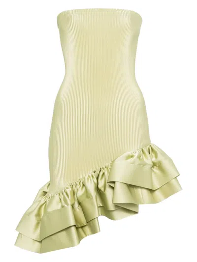 L'idée Volant Mini Dress In Grün