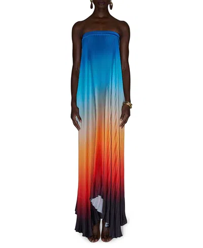 L'idée Woman L'idee Woman Bisous Strapless Gown In Blue