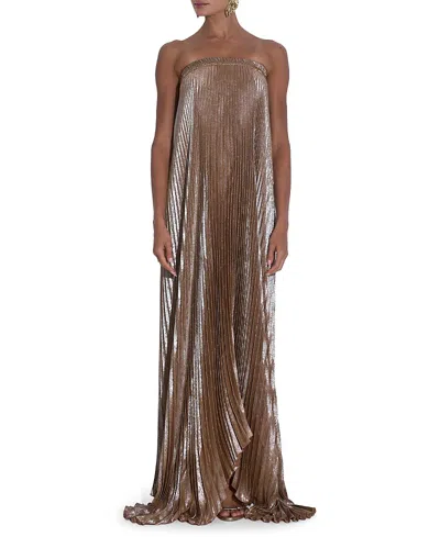 L'idée Woman L'idee Woman Bisous Strapless Gown In Brown