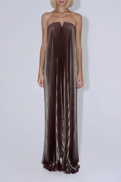 L'idée Woman Black Tie Gown In Brown