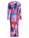 L'idée Women's Exposition Pleated Midi-dress In Lumiere Print Pink