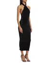 L'idée Women's Klum Plissé Slip Midi-dress In Black