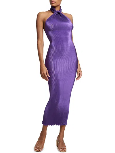 L'idée Womens Pleated Polyester Cocktail And Party Dress In Purple