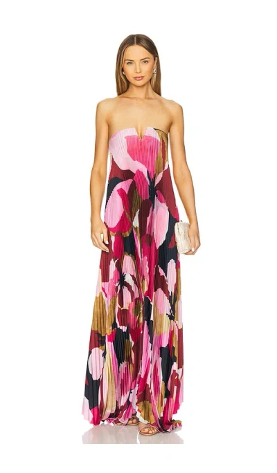 L'idée X Revolve Black Tie Gown In Capri Print Pink