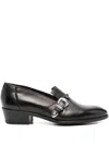 Lidfort Buckle-embellished Leather Loafers In Black