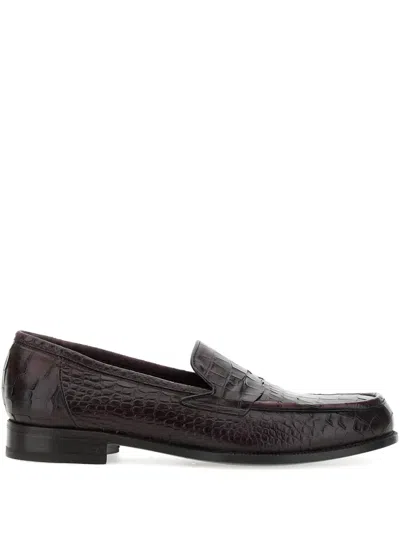 Lidfort Embossed-crocodile Loafers