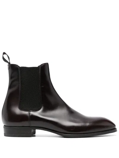 Lidfort Leather Ankle Boots In Nero