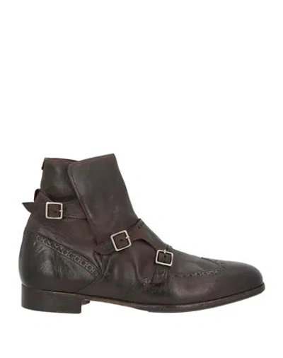 Lidfort Man Ankle Boots Dark Brown Size 8 Leather In Multi