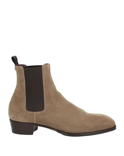 Lidfort Man Ankle Boots Khaki Size 8 Soft Leather In Beige