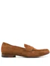 Lidfort Round-toe Suede Loafers In Brown