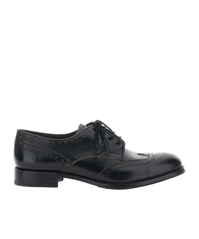 Lidfort Leather Lace-up Derby Shoes In Black