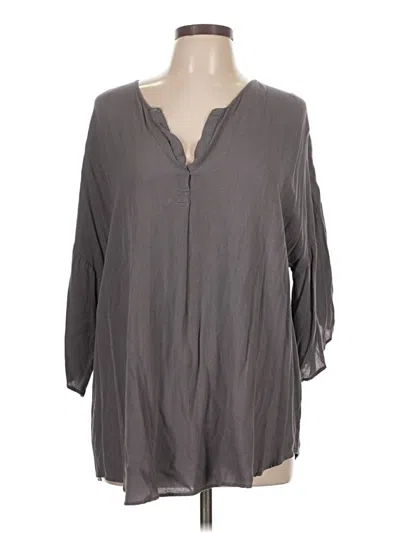 Pre-owned Lido 3/4 Sleeve Blouse In Gray
