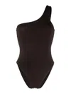 Lido Ventinove One-shoulder Swimsuit In Brown
