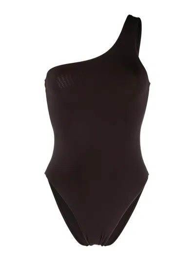 Lido Ventinove One-shoulder Swimsuit In Brown