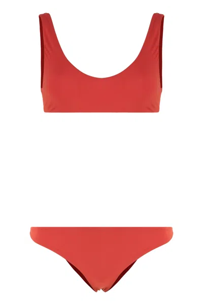 Lido Bandeau Bra Mini Bikini In Red