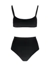 Lido Black Solid Swimwear In Black