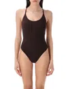 Lido Brown Uno Low-cut Swimsuit In Black