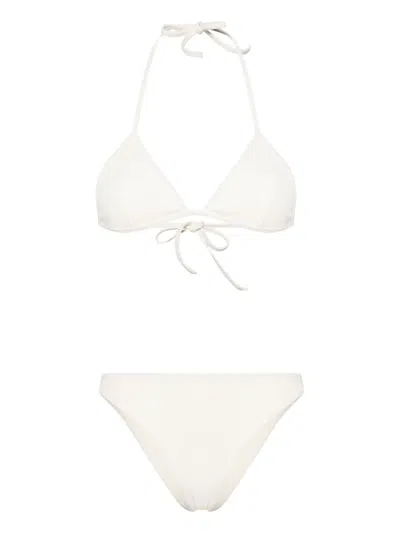Lido Cinquantotto Ribbed Triangle Bikini In White