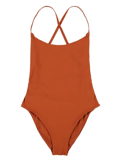 Lido Criss-cross Swimsuit In Orange