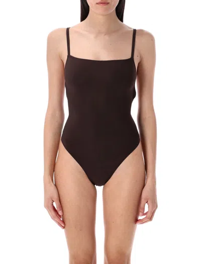 Lido Tre Square-neck Swimsuit In Brown