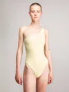 Lido Pollen One Shoulder One Piece Swimsuit In Yellow & Orange
