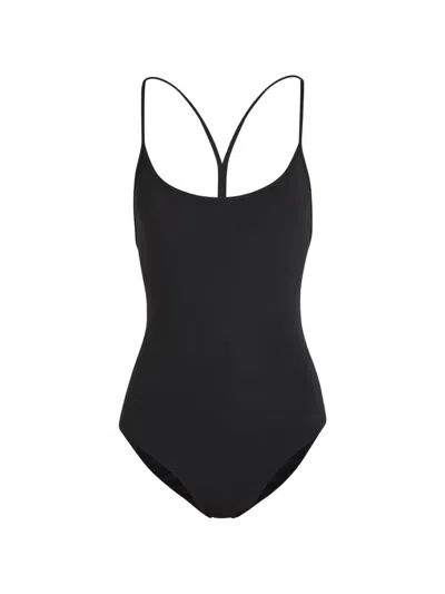 Lido Uno Criss-cross One-piece Swimsuit In Black
