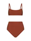 Lido Unidici High-waisted Bikini In Terracotta