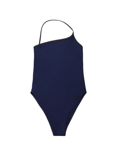 Lido Sessantasei Asymmetric-neck Swimsuit In Blue