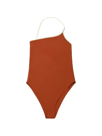 Lido Sessantasei One-shoulder Swimsuit In Orange