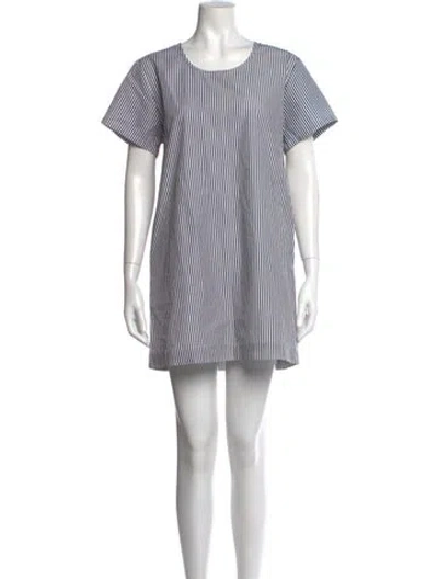 Pre-owned Lido Striped Mini Dress In White