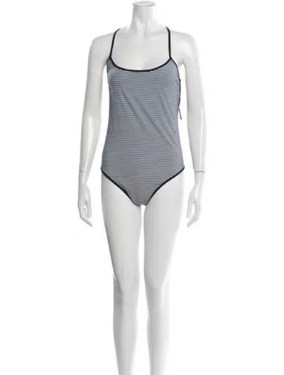 Pre-owned Lido Striped One-piece W/ Tags In White