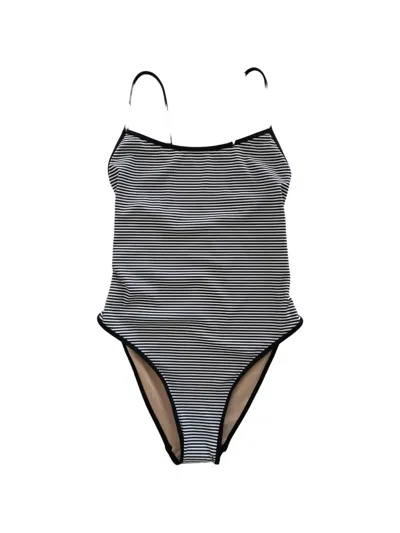Lido Striped Ribbed Swimsuit In Blue