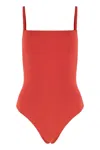 Lido Tre Square-neck Swimsuit In Red