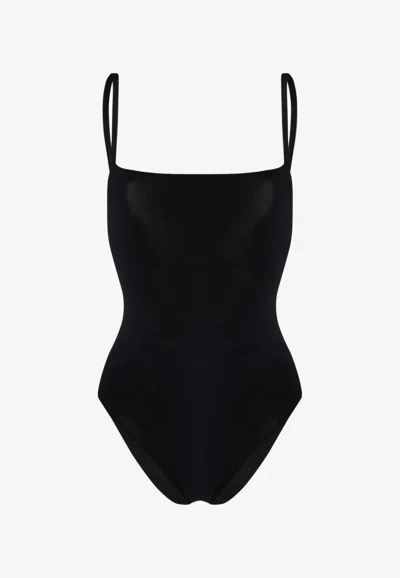 Lido Tre Square-neck One-piece Swimsuit In Black