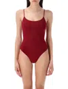 Lido Red Spaghetti-strap One-piece In Pomegranate