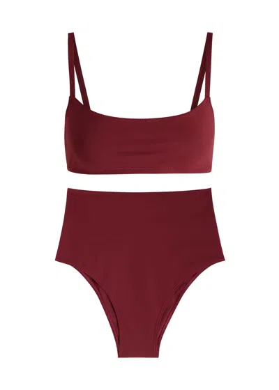 Lido Undici High Waist Bikini In Dark Red