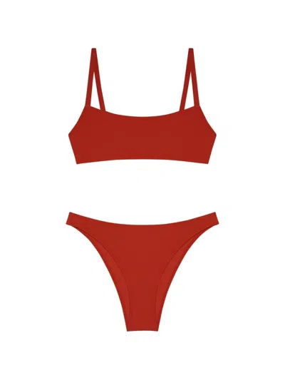 Lido Undici Low-waist Bikini In Brown